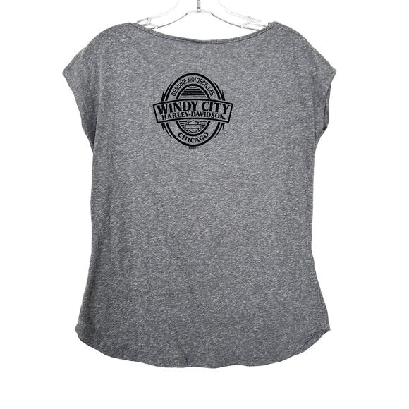 Harley Davidson Windy City Chicago Gray T Shirt Sz M - Picture 4 of 6